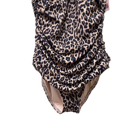 NWT Victoria Secret Medium Tan Black Leopard Halter One Piece Swimsuit Vacation - Picture 4 of 12